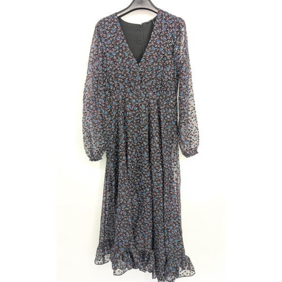 Maje Women’s Ravena Floral Burnout Ruffle Maxi Dress Size 1 Small 2D451 - Picture 2 of 10